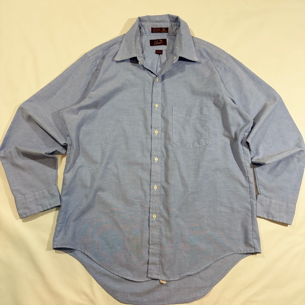 Arnie Button Down Shirt Men 17 34/35 Blue Good Vintage Oxford Made in USA